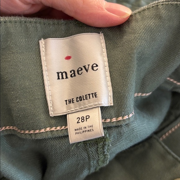 Anthropologie MAEVE The Colette Green Wide Leg Cropped Hi Rise Pants 28 Petite - Picture 10 of 12